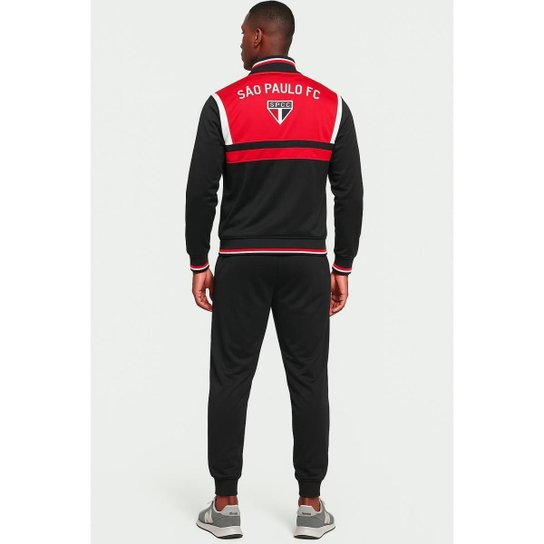 Agasalho Conjunto Masculino São Paulo FC Oficial Licenciado SPR Com Escudo Emblema Logo Bordado