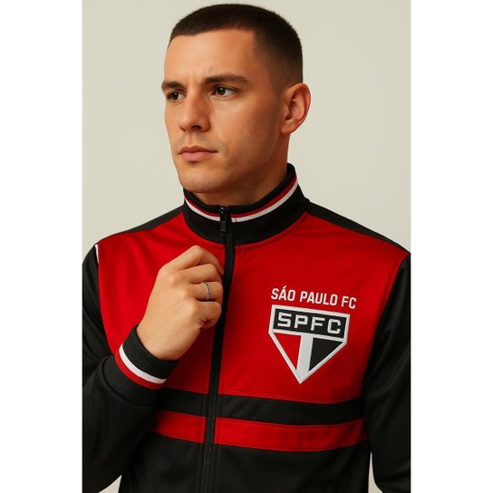 Agasalho Conjunto Masculino São Paulo FC Oficial Licenciado SPR Com Escudo Emblema Logo Bordado