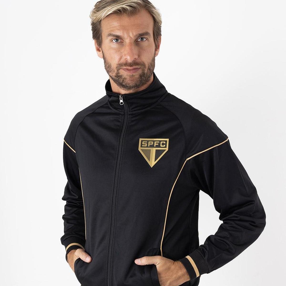 Agasalho São Paulo Conjunto Jaqueta e Calça Trilobal Golden