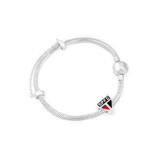 Berloque São Paulo Escudo em Prata 925 Colorido com Pulseira