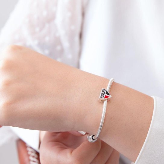 Berloque São Paulo Escudo em Prata 925 Colorido