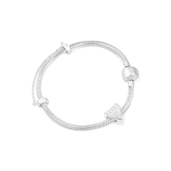 Berloque São Paulo Escudo em Prata 925 + Pulseira 17 cm