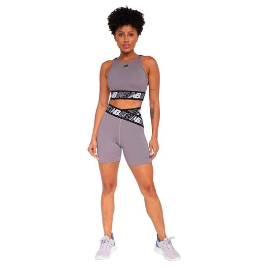 Bermuda Feminina New Balance Relentless Cinza
