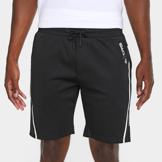 Bermuda Moletom São Paulo JAB Com Faixa Masculina