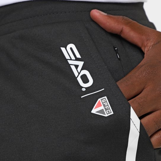 Bermuda Moletom São Paulo JAB Com Faixa Masculina