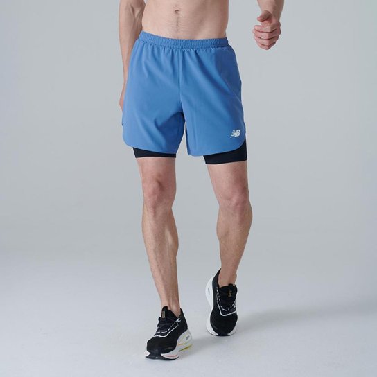 Bermuda New Balance Q Speed 2 Em 1 Masculina