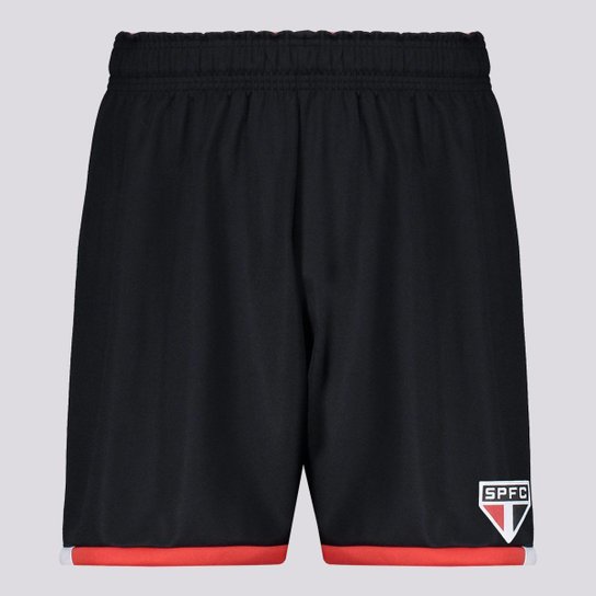 Bermuda São Paulo Loot Juvenil Preta e Vermelha