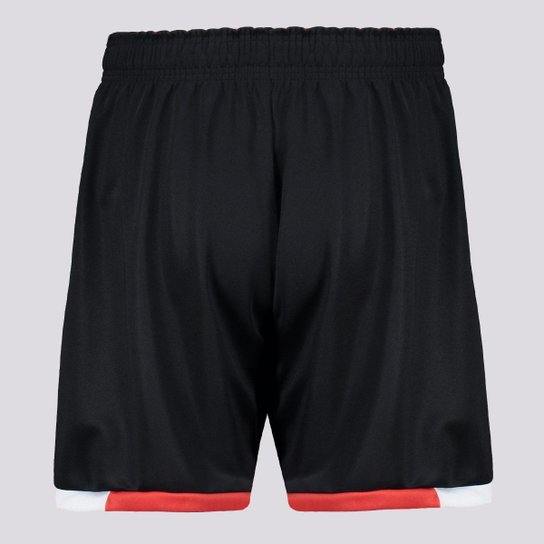 Bermuda São Paulo Loot Juvenil Preta e Vermelha