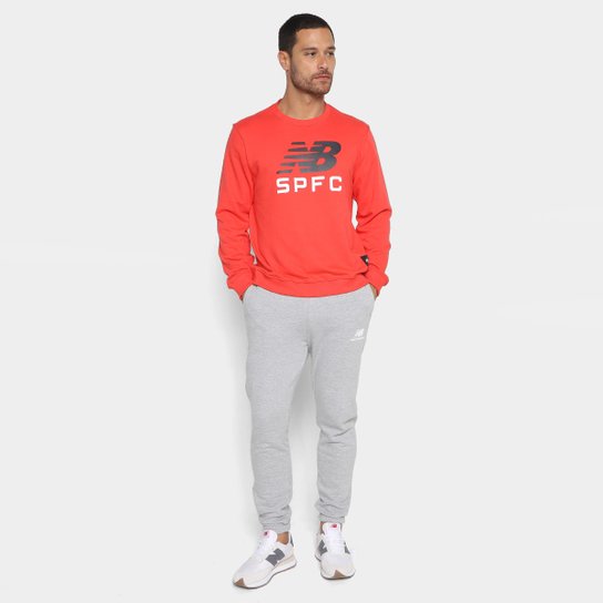 Blusa Moletom São Paulo New Balance Manga Longa Masculina