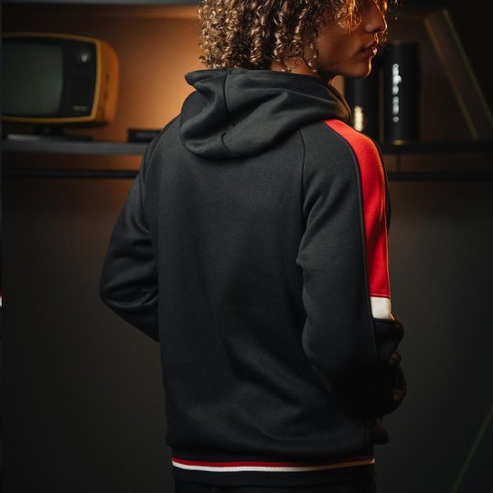 Blusão Moletom Retrô São Paulo Preto Masculino