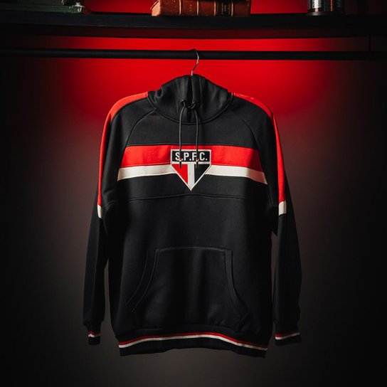 Blusão Moletom Retrô São Paulo Preto Masculino