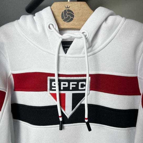 Blusão Moletom São Paulo 2005 Retrô Mundial Branco Infantil Juvenil