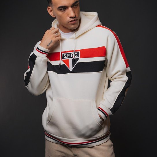 Blusão Moletom São Paulo 2005 Retrô Mundial Off-White Masculino