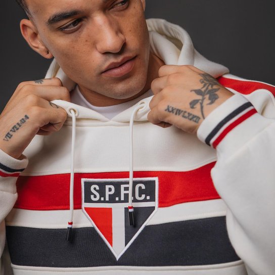 Blusão Moletom São Paulo 2005 Retrô Mundial Off-White Masculino