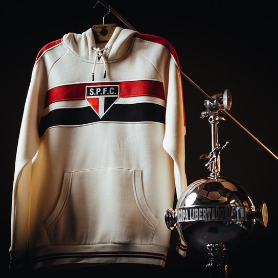 Blusão Moletom São Paulo 2005 Retrô Mundial Off-White Masculino