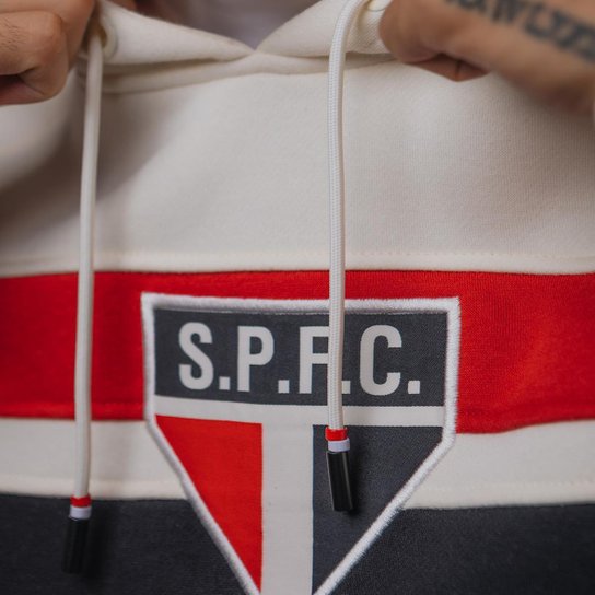 Blusão Moletom São Paulo 2005 Retrô Mundial Off-White Masculino