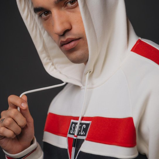 Blusão Moletom São Paulo 2005 Retrô Mundial Off-White Masculino