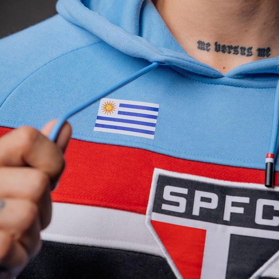 Blusão Moletom São Paulo Ídolos Uruguaios C/ Capuz Masculino