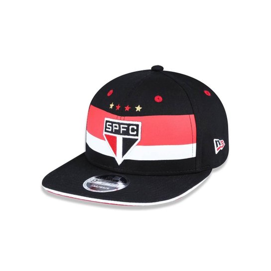 BONE 950 ORIGINAL FIT SAO PAULO FUTEBOL ABA RETA SNAPBACK PRETO NEW ERA