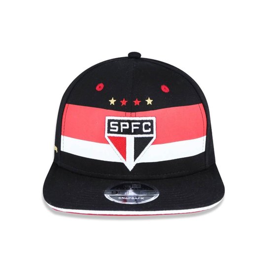 BONE 950 ORIGINAL FIT SAO PAULO FUTEBOL ABA RETA SNAPBACK PRETO NEW ERA