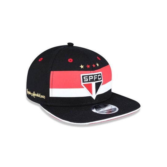 BONE 950 ORIGINAL FIT SAO PAULO FUTEBOL ABA RETA SNAPBACK PRETO NEW ERA