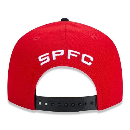 BONE 9FIFTY ORIGINAL FIT SAO PAULO FUTEBOL ABA RETA SNAPBACK PRETO/VERMELHO NEW ERA