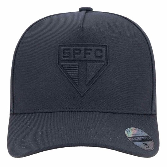 Boné São Paulo Bordado Frontal e Lateral Supercap Preto