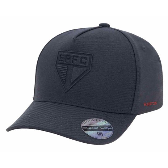 Boné São Paulo Bordado Frontal e Lateral Supercap Preto
