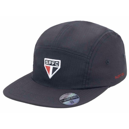 Boné São Paulo Bordado Frontal Hipstop Supercap Preto