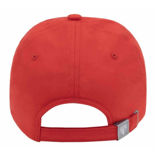 Boné São Paulo Patch Silk Aplicado Bordado Frontal Vermelho