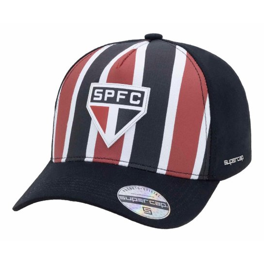 Boné São Paulo SuperCap Aba Curva Listrada - Masculino Tamanho:Único;Gênero:Masculino;Cor: