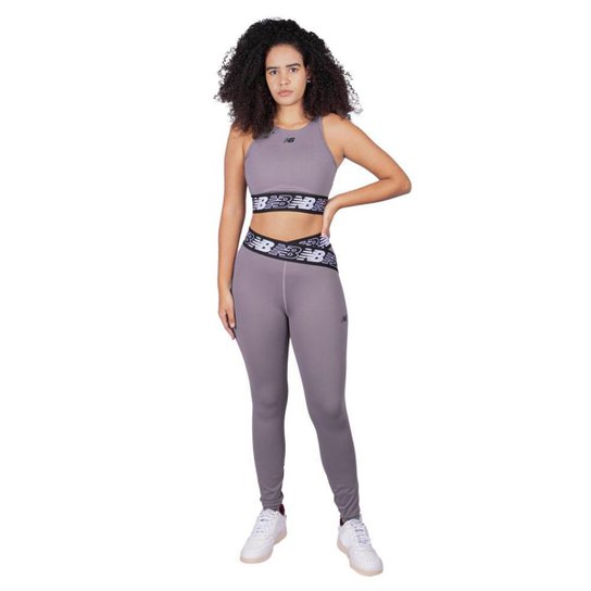 Calça Legging New Balance Relentless Feminino Chumbo