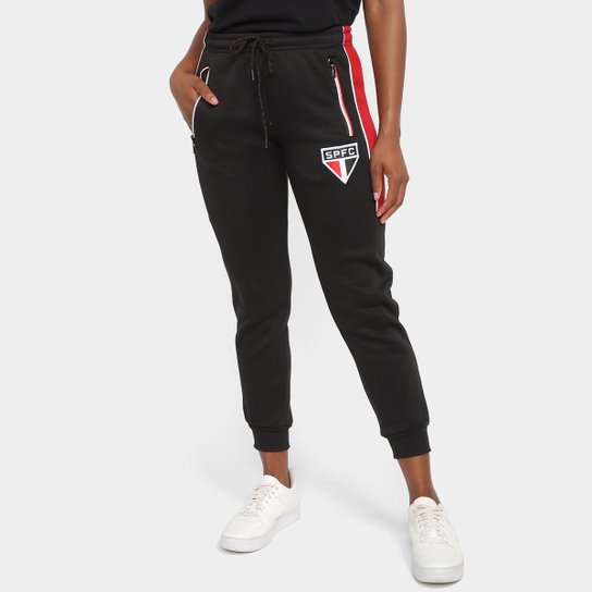 Calça Moletom São Paulo Recortes Feminina