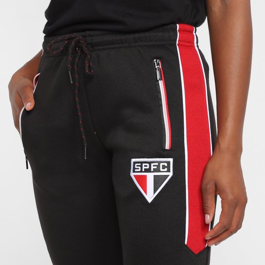 Calça Moletom São Paulo Recortes Feminina