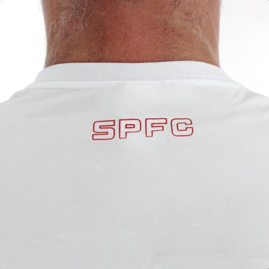 Camisa Braziline São Paulo Bursary Branco Vermelho e Preto - Masculino