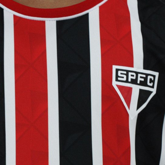 Camisa Braziline São Paulo Classmate Preto e Vermelho - Infantil