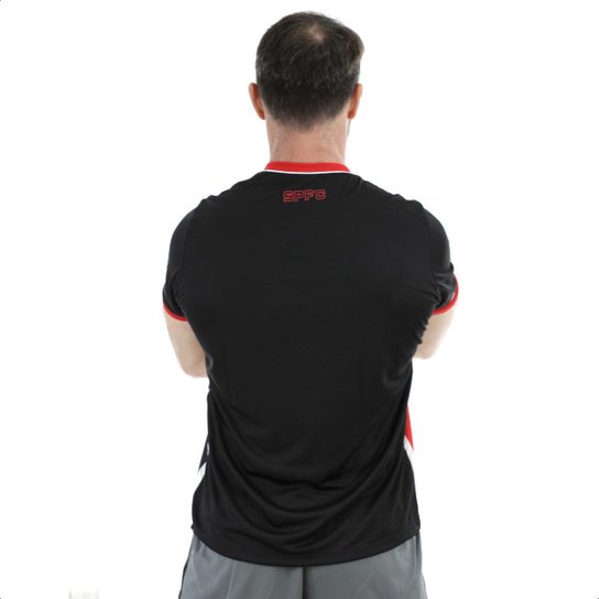 Camisa Braziline São Paulo Classmate Preto e Vermelho - Masculino