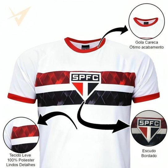 Camisa Camiseta Masculina São Paulo FC Geometric Oficial Licenciada