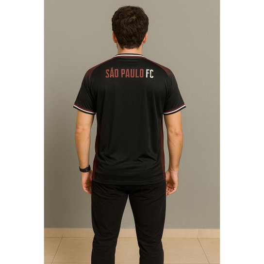 Camisa Camiseta Masculina São Paulo SPFC Oficial Licenciada Com Escudo Emblema Logo Símbolo Bordado