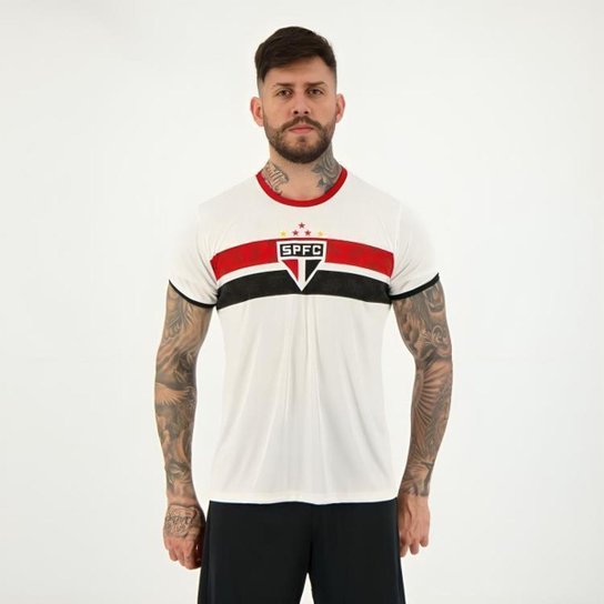 Camisa Camiseta Masculina São Paulo SPFC Stencil Oficial Licenciada Braziline