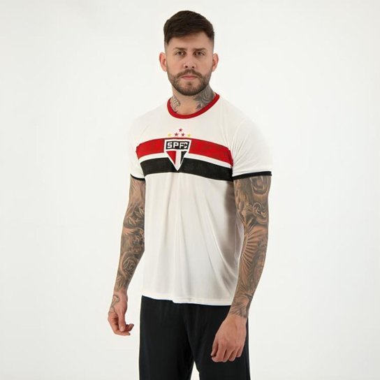 Camisa Camiseta Masculina São Paulo SPFC Stencil Oficial Licenciada Braziline
