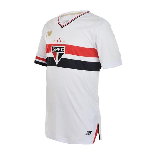 CAMISA INFANTIL SÃO PAULO I 2025 NEW BALANCE BRANCA