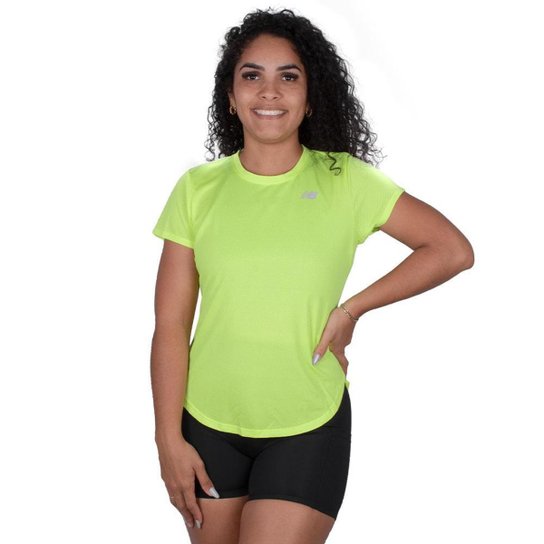 Camisa New Balance Accelerate Feminina Amarelo Neon