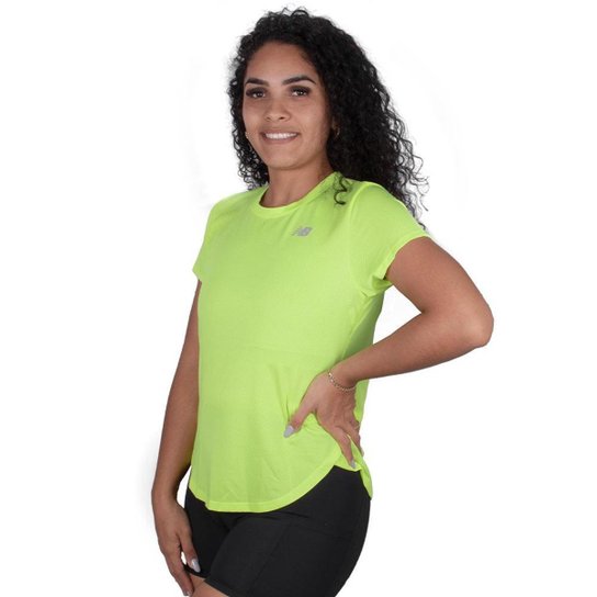 Camisa New Balance Accelerate Feminina Amarelo Neon