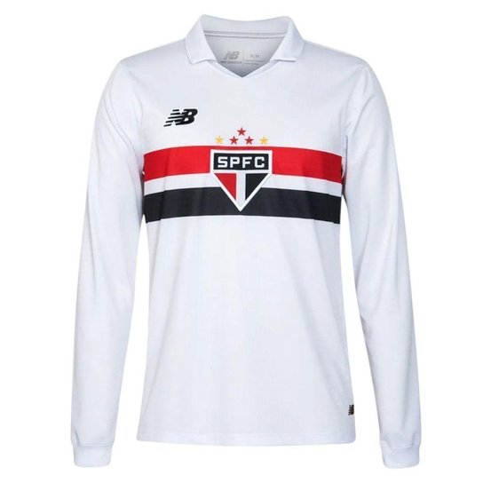 Camisa New Balance Manga Longa São Paulo Home Masculina - Branco PP