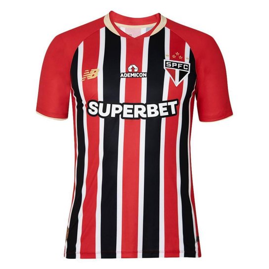 CAMISA NEW BALANCE SÃO PAULO F.C II 2025 MASCULINO - TORCEDOR - VERM/PTO GGG