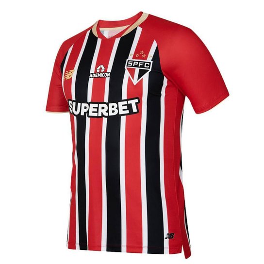 CAMISA NEW BALANCE SÃO PAULO F.C II 2025 MASCULINO - TORCEDOR - VERM/PTO GGG