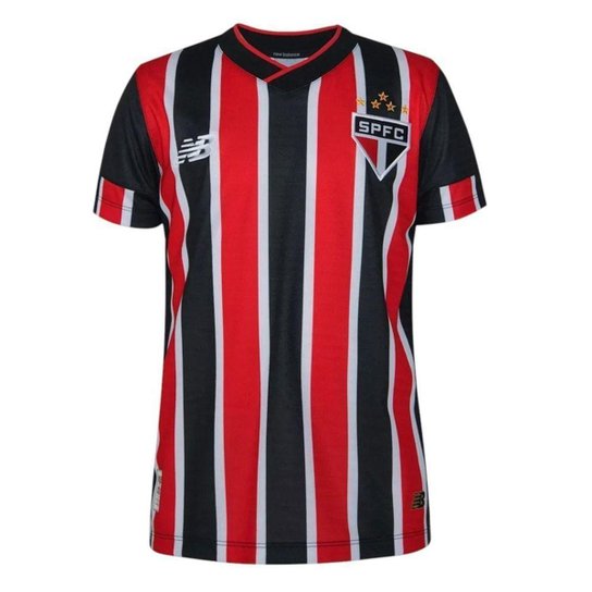 Camisa New Balance São Paulo Torcedor 2024/25 Juvenil - Preto e Vermelho 10