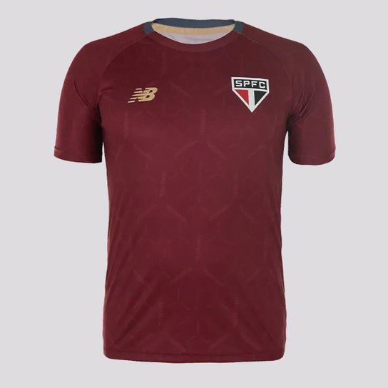 Camisa New Balance São Paulo Treino 2025 Bordô