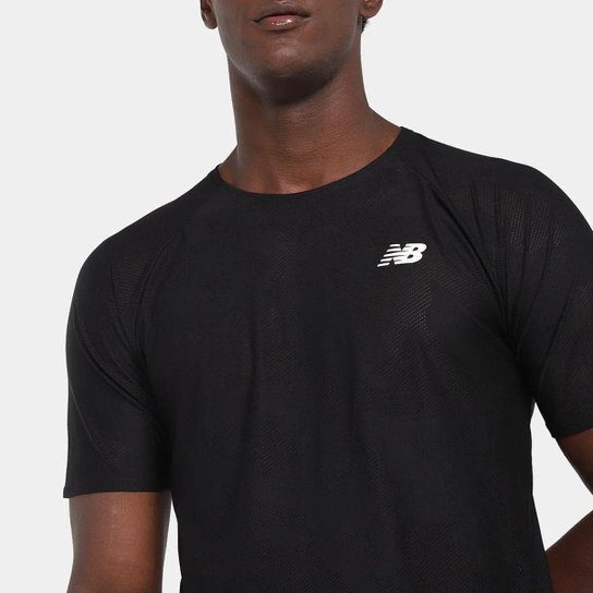 CAMISA NEW BALANCE SPEED JACQUARD MT33281 PRETO MASCULINO